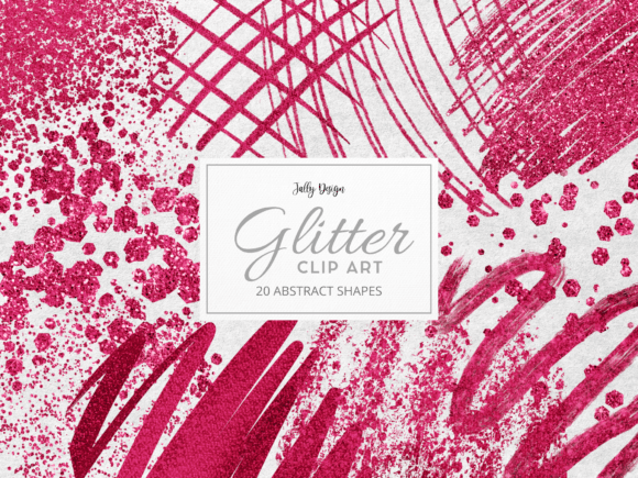 Cherry Pink Glitter Abstract Clip Art: A Creative Design Resource