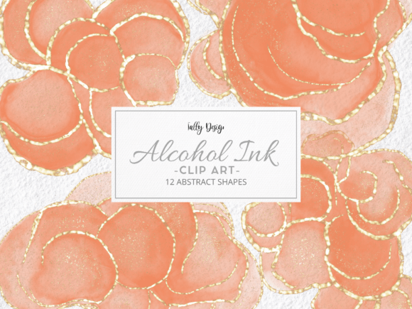 Cute Peachy Alcohol Ink Clip Art: A Versatile Design Resource for Creative Projects