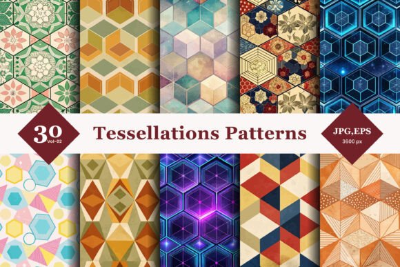 Exploring the Practical Beauty of Semi Regular Tessellations Seamless Patterns 02