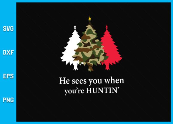 Funny Camo Christmas Tree Hunting SVG: A Creative Design for Holiday Enthusiasts