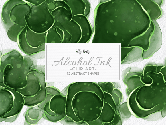 Green Alcohol Ink Glitter Clip Art: Sparkle Up Your Creative Projects