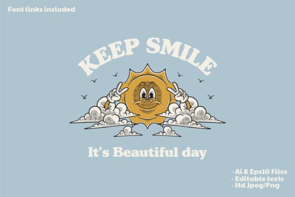 Happy Sun Mascot Between Clouds: A Versatile Design for Real-World Branding