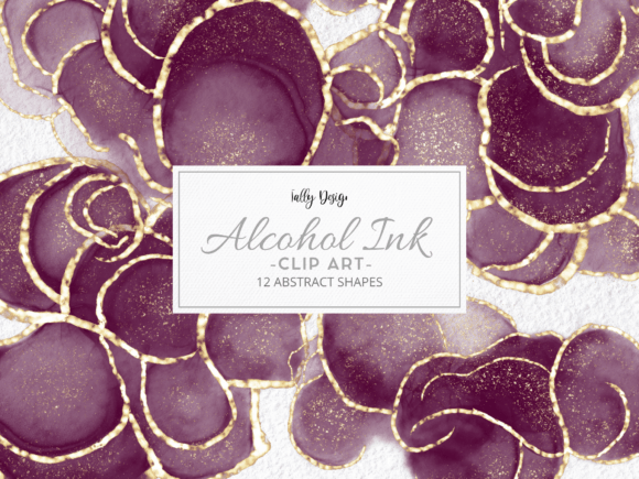 Purple Golden Alcohol Ink Clip Art: Creative Possibilities for Every Project