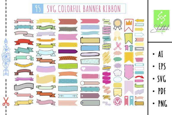 Ribbon Banner Color Decorative Scroll Designs
