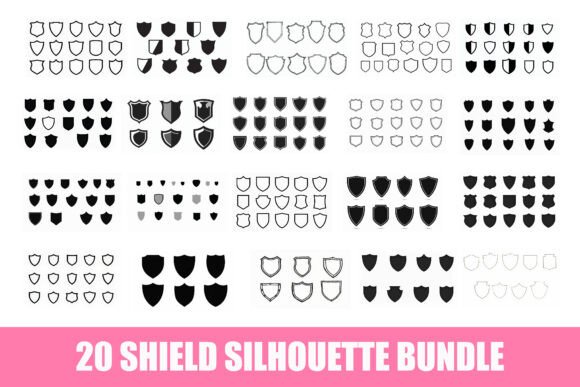 Shield Silhouette Bundle for Crafting