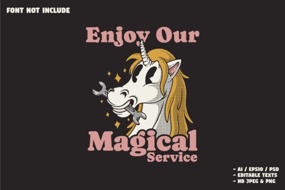 Unicorn Head Biting Wrench Retro Mascot: A Bold Identity for Modern Branding