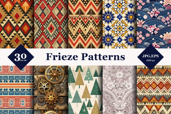 Unleash Your Creativity with Frieze Seamless Patterns 06
